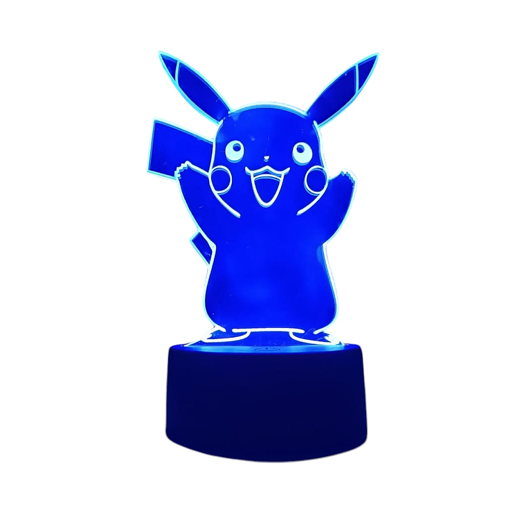 Lampara 3D Pikachu de 7 colores 3