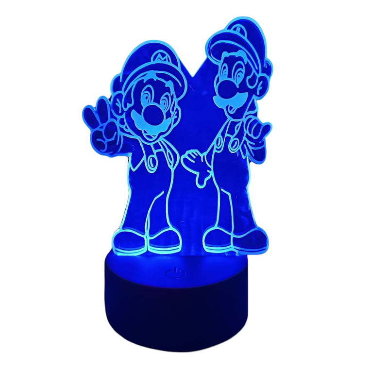 Lampara 3D Mario Y Luigi 7 colores 3