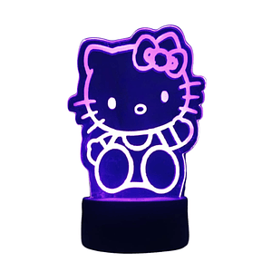 Lampara 3D Hello Kitty de 7 colores