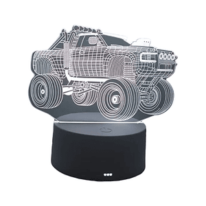 Lampara 3D Monster truck de 7 colores