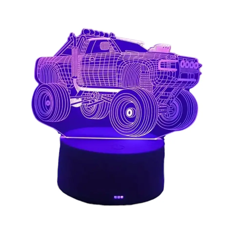 Lampara 3D Monster truck de 7 colores 2