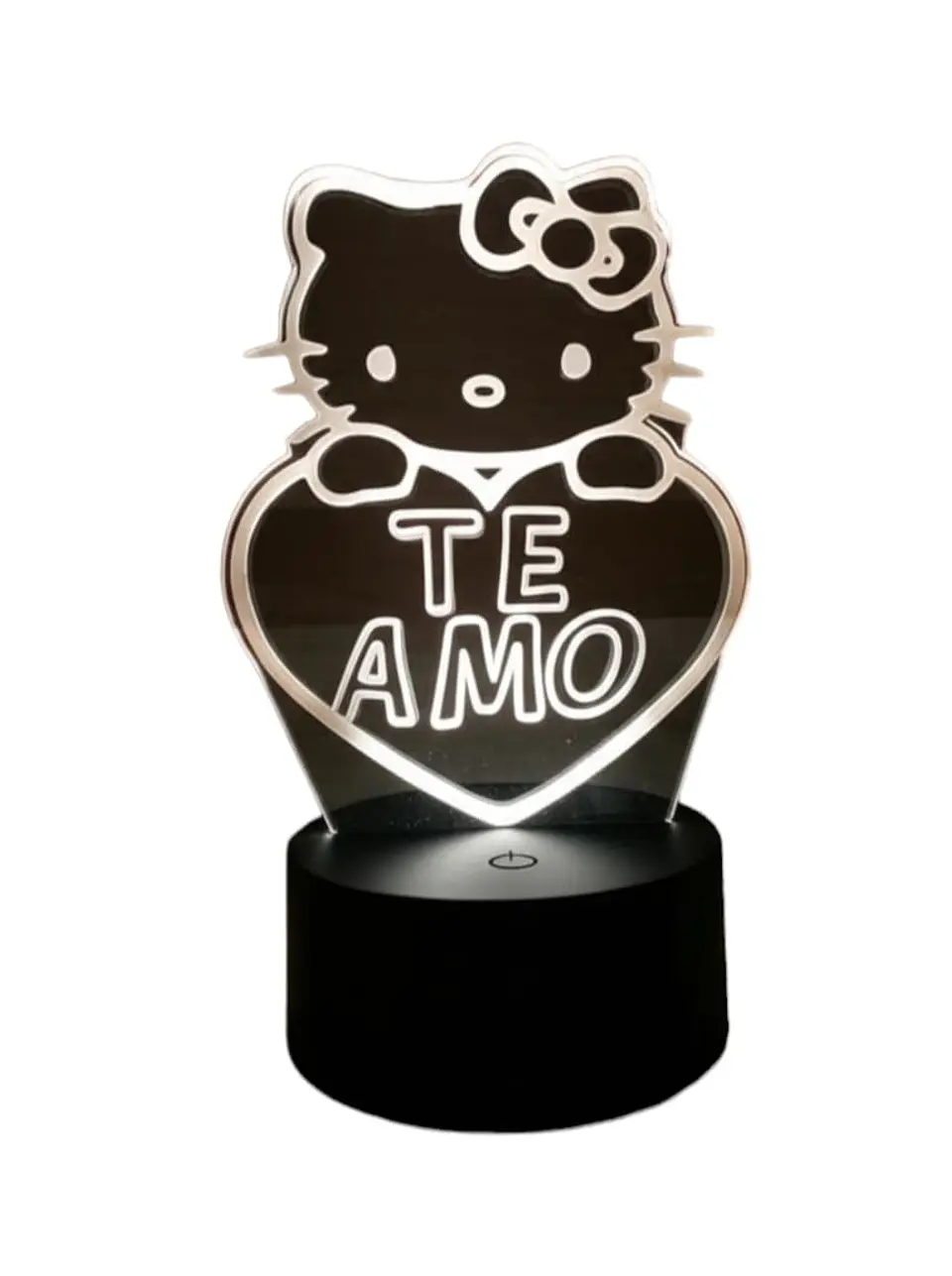 Lampara 3D Hello kitty de 7 colores frase te amo 4