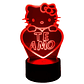 Lampara 3D Hello kitty de 7 colores frase te amo - Miniatura 1