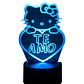 Lampara 3D Hello kitty de 7 colores frase te amo - Miniatura 2