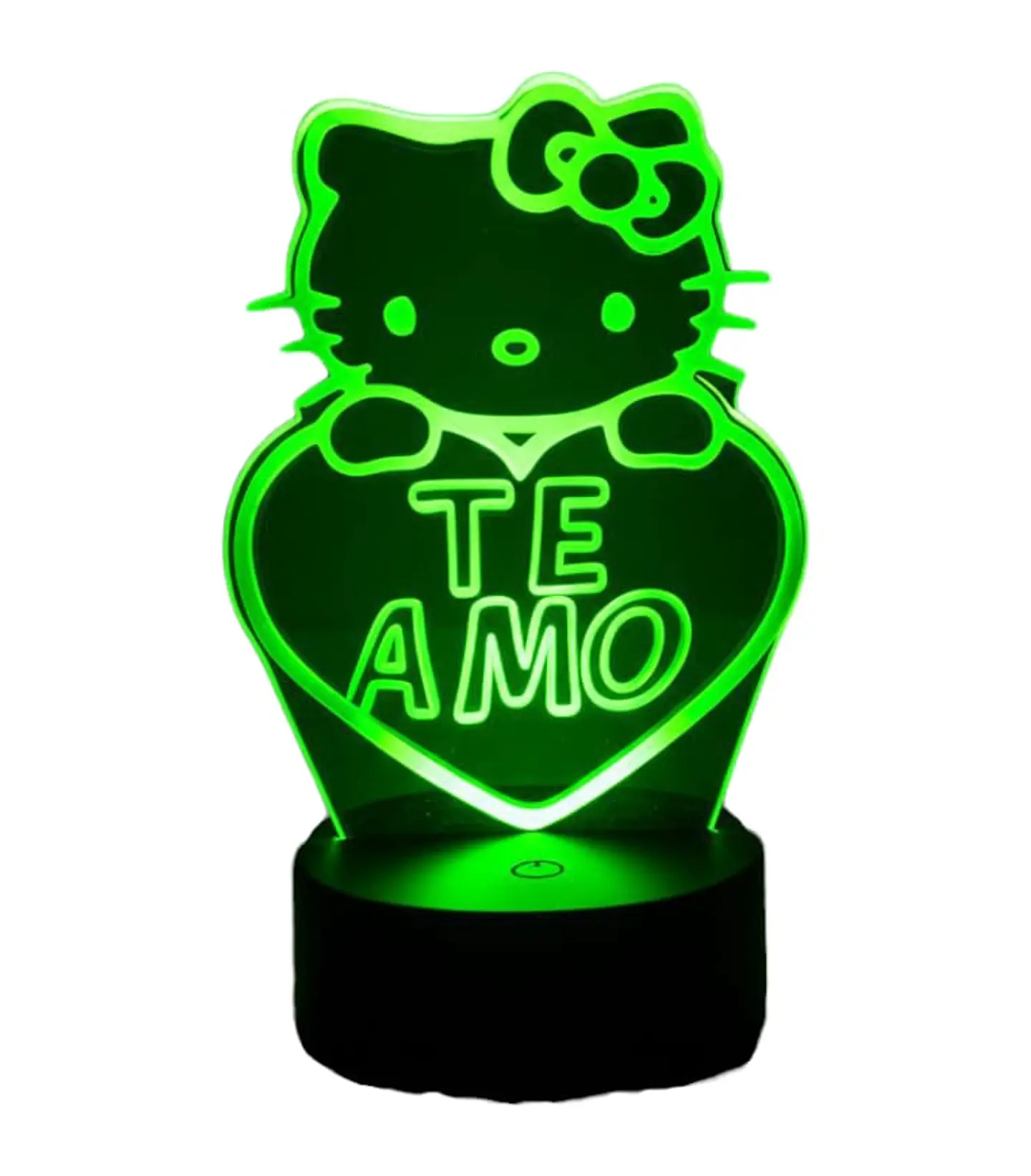 Lampara 3D Hello kitty de 7 colores frase te amo 3