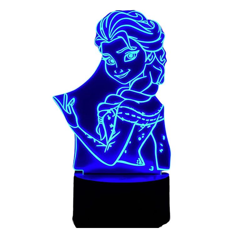 Lampara 3D Elza de Frozen de  7 colores 4