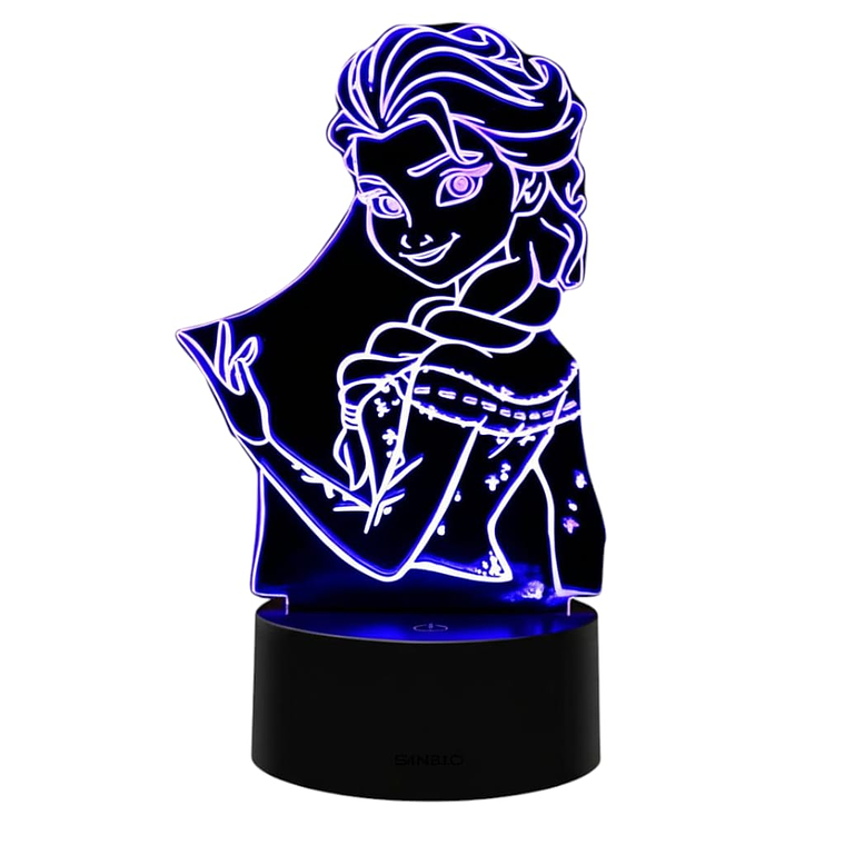 Lampara 3D Elza de Frozen de  7 colores 3