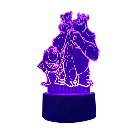 Lampara 3D Monster inc de 7 colores