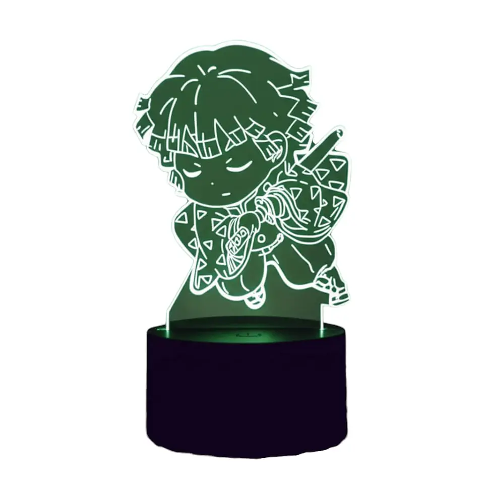 Lampara 3D Demon Slayer Zenitsu 7 colores 1