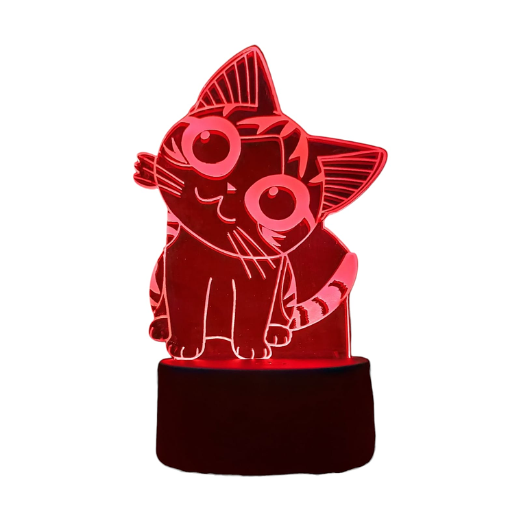 Lampara 3D Gatita Chi de 7 colores 5
