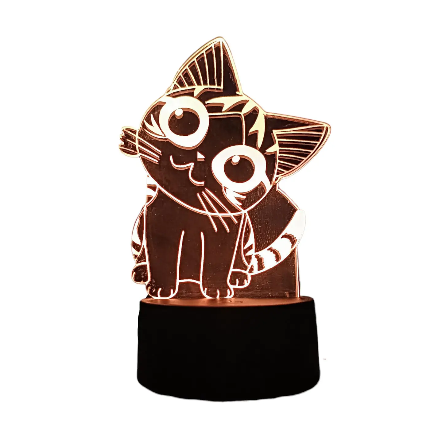 Lampara 3D Gatita Chi de 7 colores 1