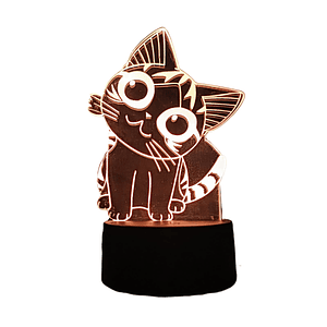 Lampara 3D Gatita Chi de 7 colores