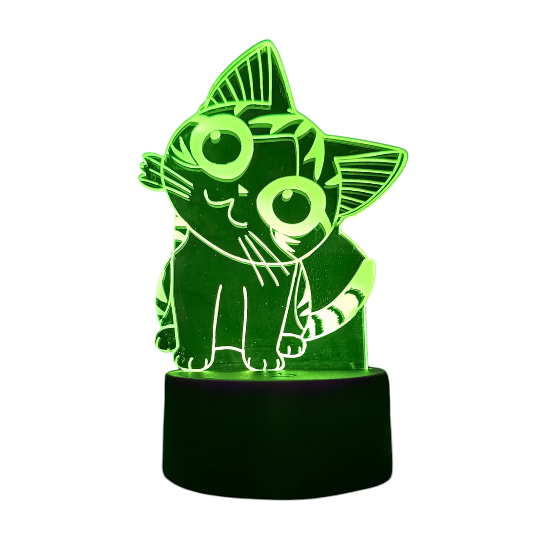 Lampara 3D Gatita Chi de 7 colores 2