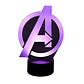 Lampara 3D Logo Avengers de 7 colores - Miniatura 4