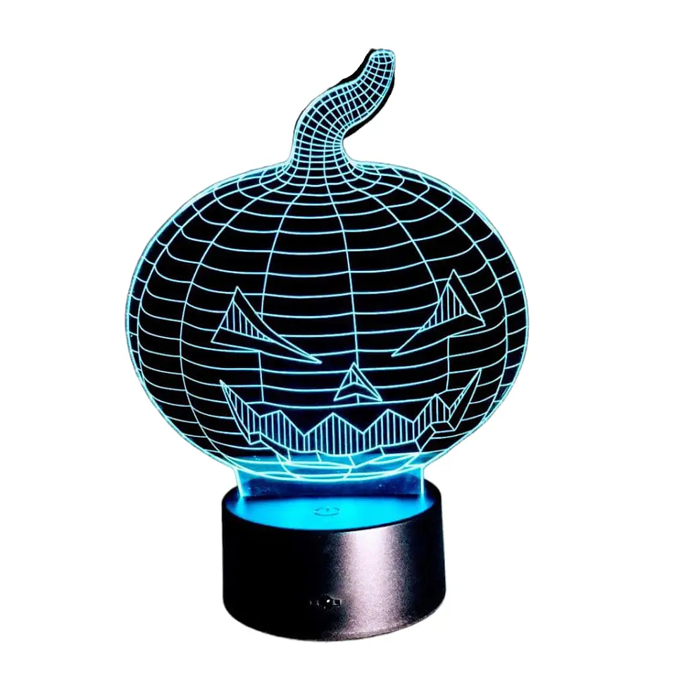 Lampara 3D Calabaza de 7 colores 3