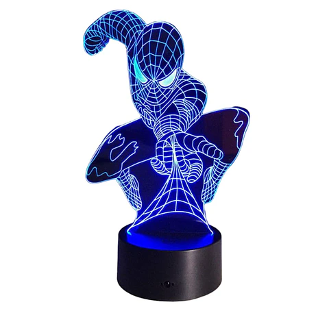 Lampara ilusión 3D Spiderman de 7 colores