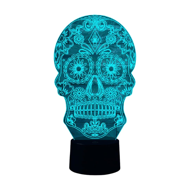 Lampara ilusion 3D Catrina de 7 colores 3