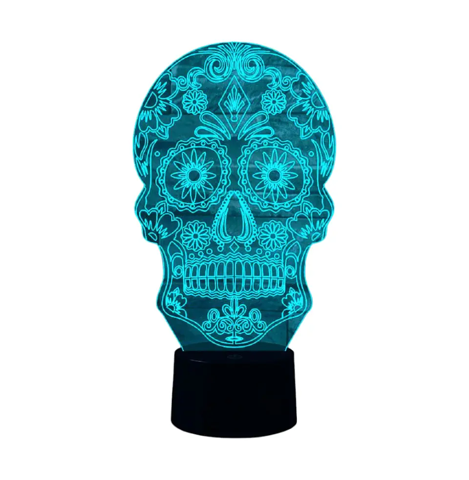 Lampara ilusion 3D Catrina de 7 colores 3