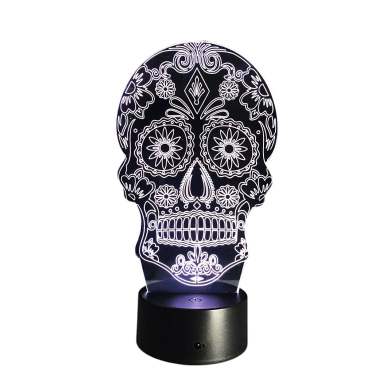 Lampara ilusion 3D Catrina de 7 colores 2