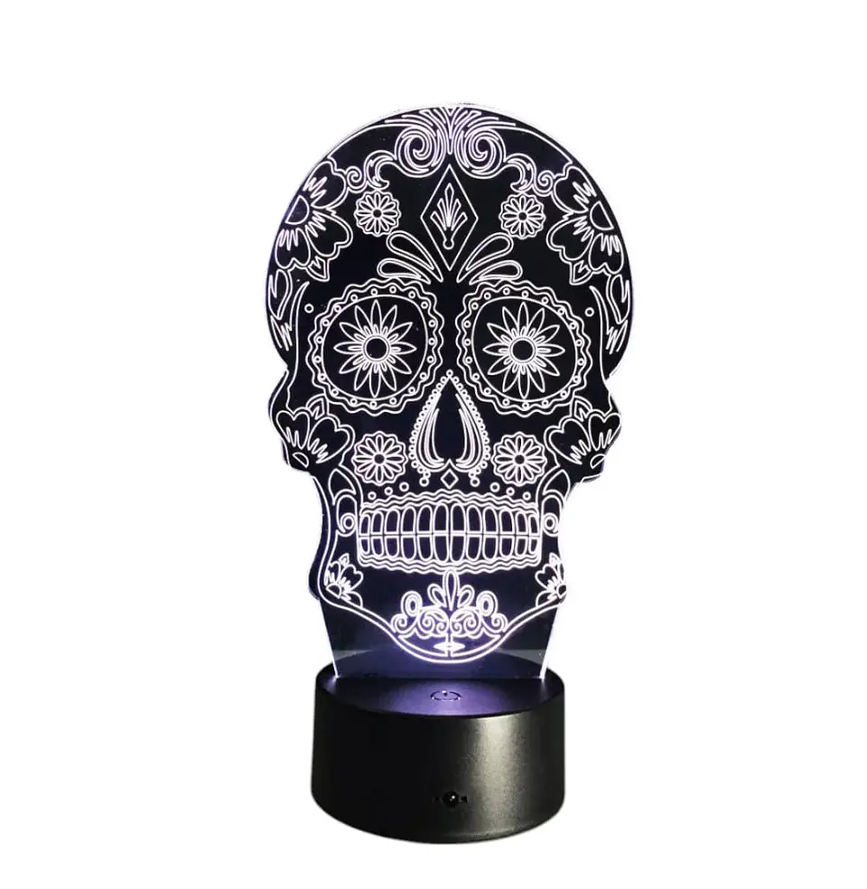Lampara ilusion 3D Catrina de 7 colores 2