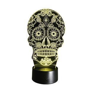 Lampara ilusion 3D Catrina de 7 colores