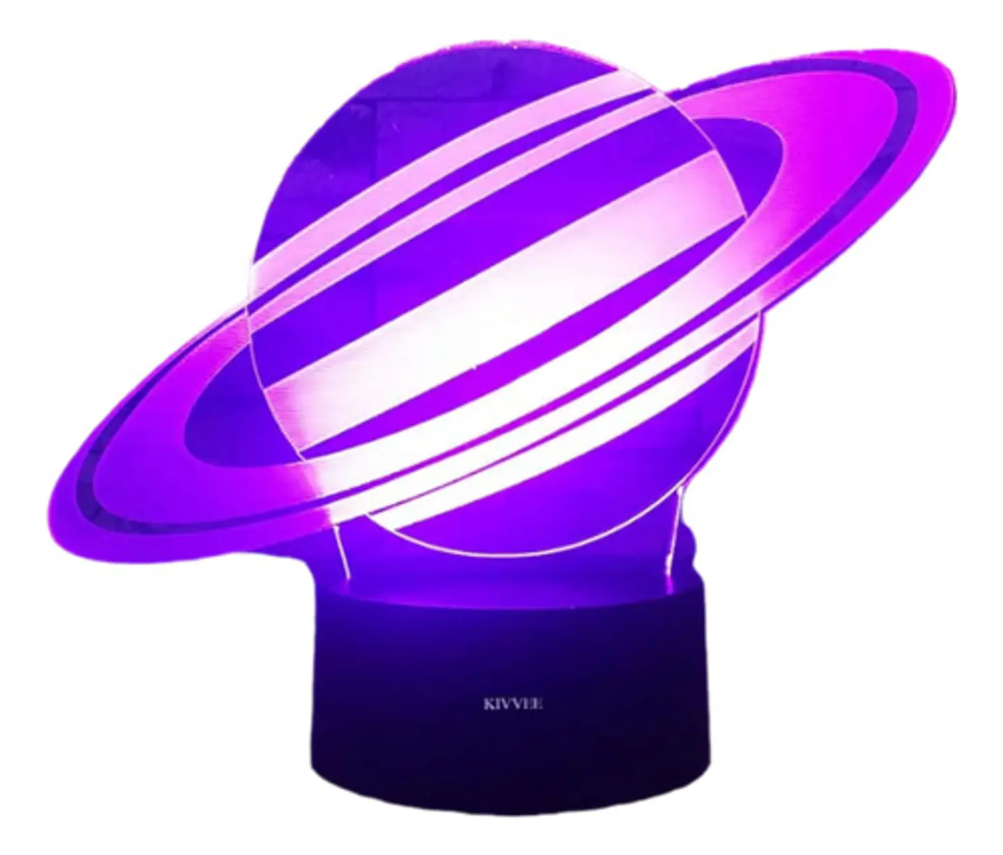 Lampara ilusión 3D Saturno de 7 colores 2