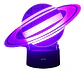 Lampara ilusión 3D Saturno de 7 colores - Miniatura 2