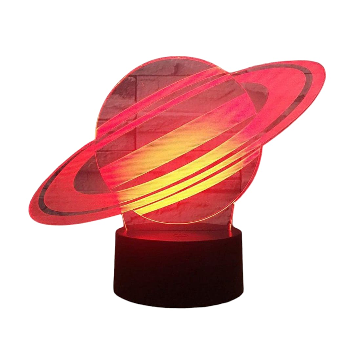 Lampara ilusión 3D Saturno de 7 colores 4
