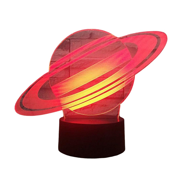 Lampara ilusión 3D Saturno de 7 colores 4