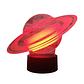 Lampara ilusión 3D Saturno de 7 colores - Miniatura 4