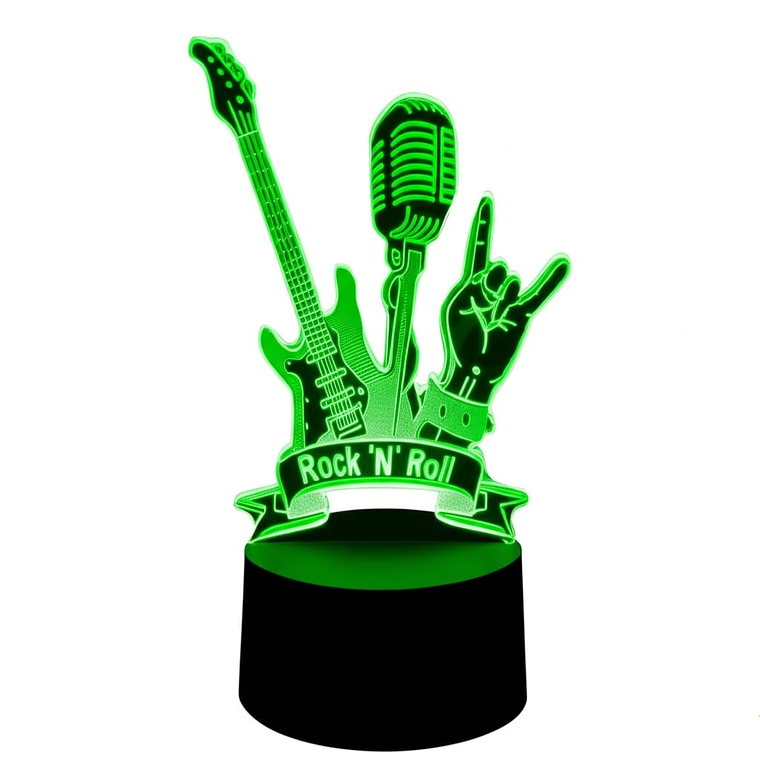 Lampara 3D Rock and Roll de 7 colores 3