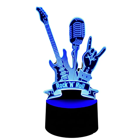 Lampara 3D Rock and Roll de 7 colores