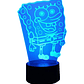 Lampara ilusión 3D Bob Esponja de 7 colores - Miniatura 2