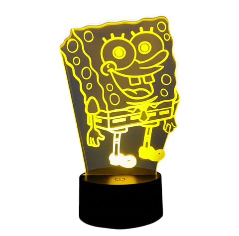 Lampara ilusión 3D Bob Esponja de 7 colores