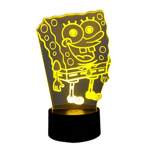 Lampara ilusión 3D Bob Esponja de 7 colores