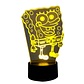 Lampara ilusión 3D Bob Esponja de 7 colores - Miniatura 1