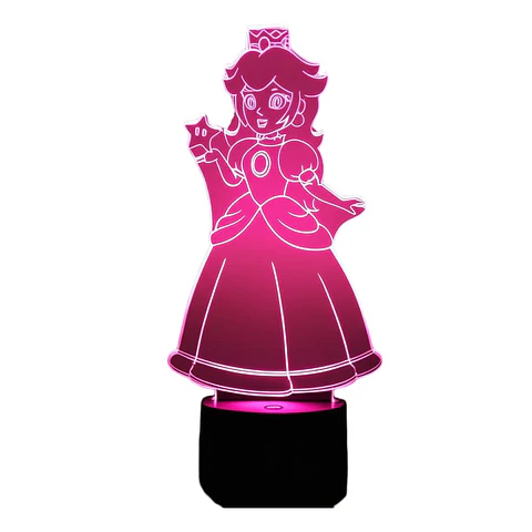 Lampara 3D Princesa Peach de 7 colores