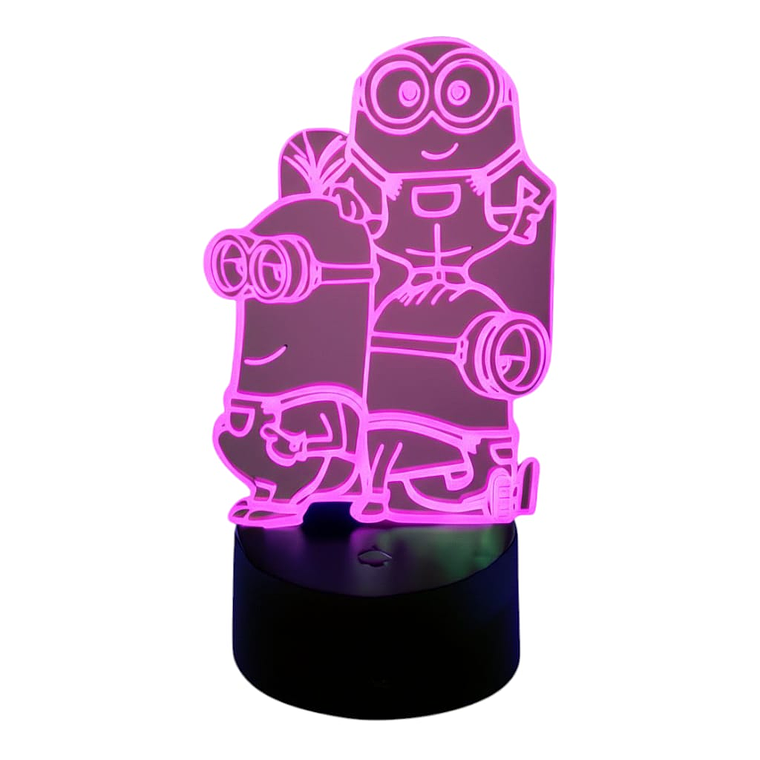 Lampara 3D Minions de 7 colores 3