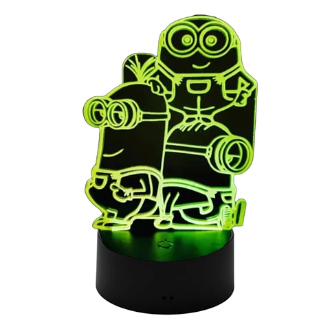 Lampara 3D Minions de 7 colores