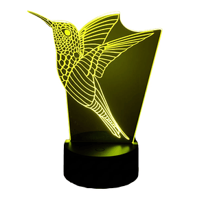 Lampara 3D Colibri de 7 colores