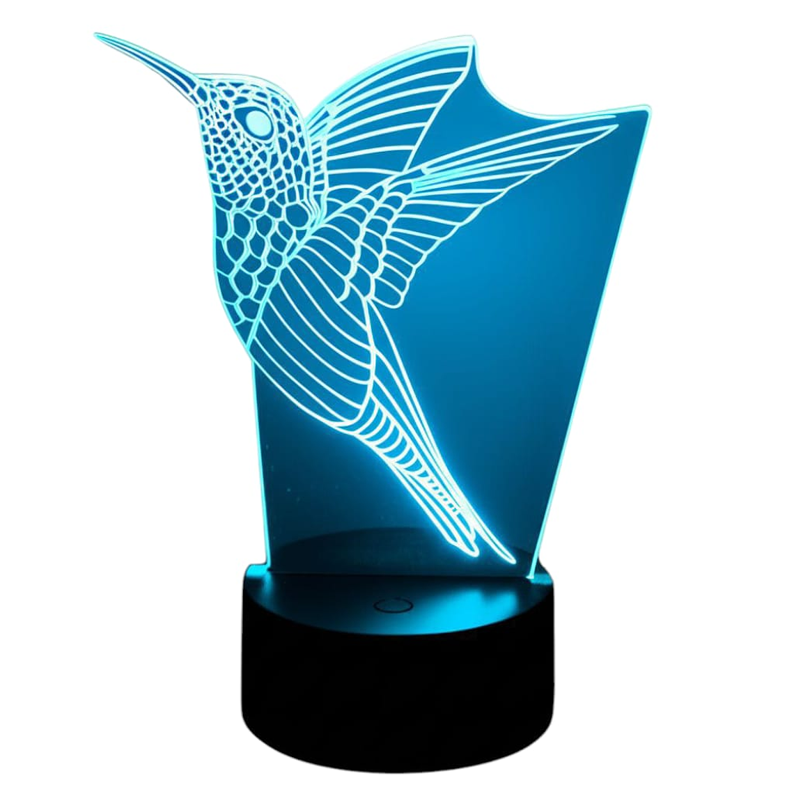 Lampara 3D Colibri de 7 colores 2