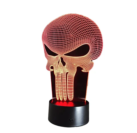 Lampara ilusión 3D Punisher de 7 colores