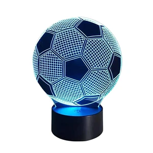 Lampara 3D Pelota de Futbol de 7 colores