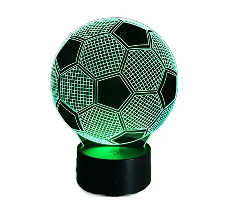 Lampara 3D Pelota de Futbol de 7 colores 2