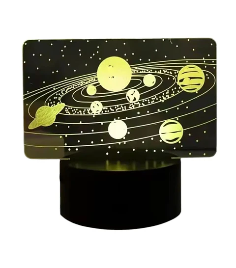 Lampara 3D Planetas de 7 colores