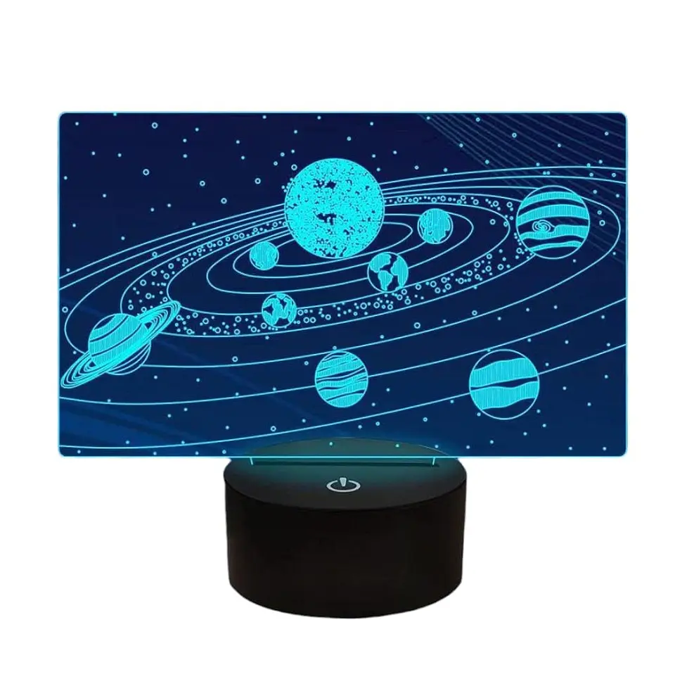 Lampara 3D Planetas de 7 colores 2