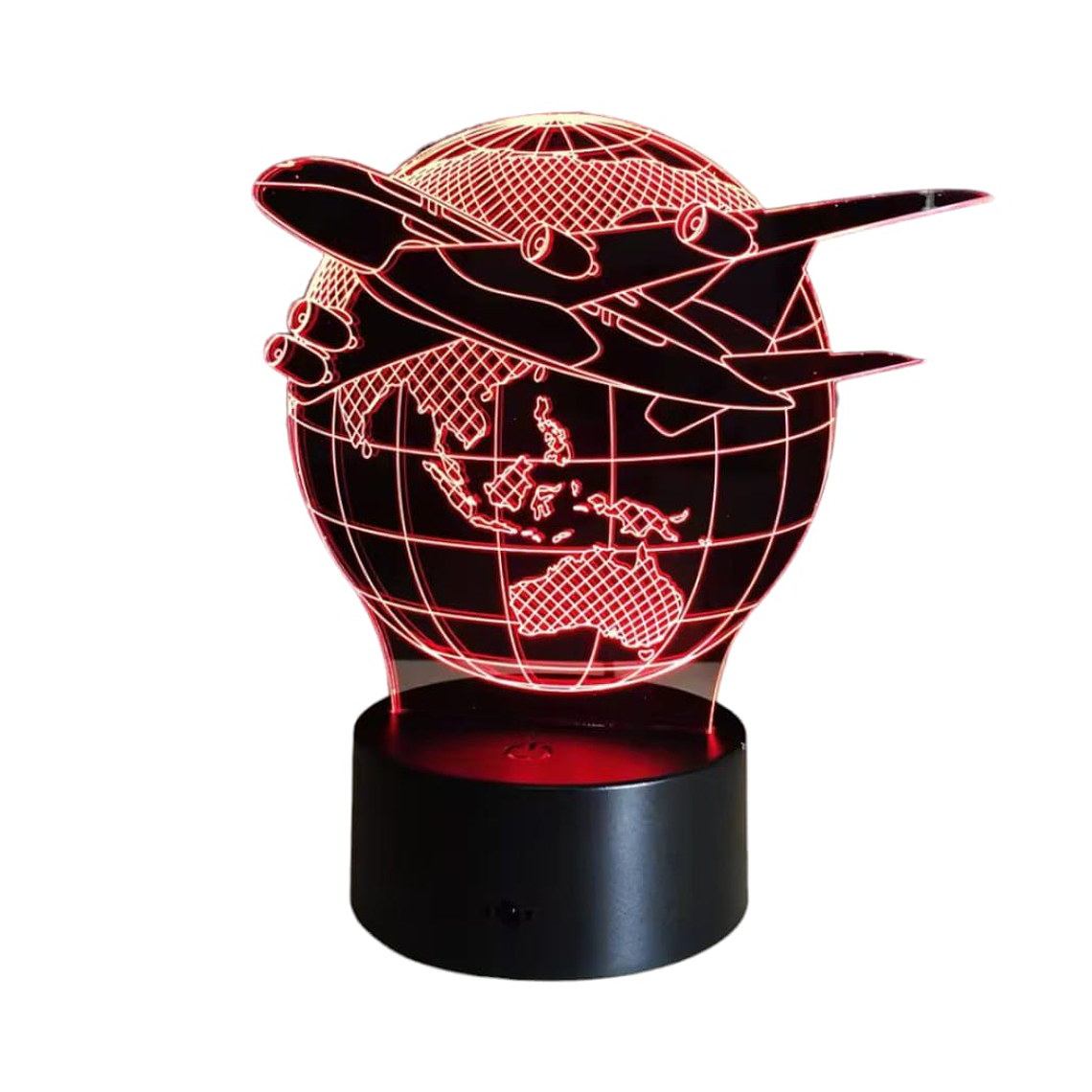 Lampara 3D Avion y mundo de 7 colores 1