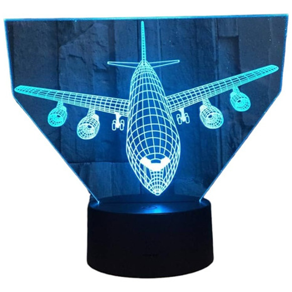 Lampara 3D Avión de 7 colores 3