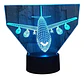 Lampara 3D Avión de 7 colores - Miniatura 3