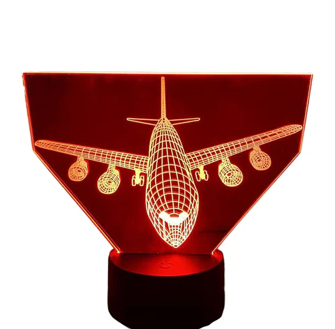 Lampara 3D Avión de 7 colores